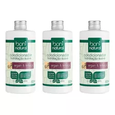 Boni Natural Argan/linhaça Condicionador 500ml (kit C/03)