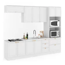 Cozinha Completa Orlando 10 Portas 5 Gavetas 100% Mdf Cor Branco