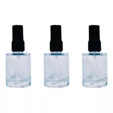 Kit 3 Frascos Picolo Vidro P/ Perfume 60ml Valv. Spray Preto