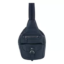 Mochila De Cuero Con Correa Para Mujer Ctm®, Negra