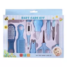 Kit Higiene E Cuidado Azul Bebê 10 Peças