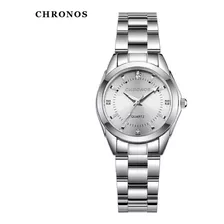 Relógio Feminino Impermeável De Luxo Chronos