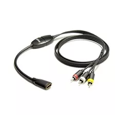 Pac Hdmi Para Componer Cable Adaptador Av Negro