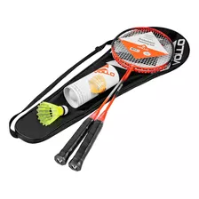 Kit Badminton Com 2 Raquetes E 3 Petecas De Nylon Vollo