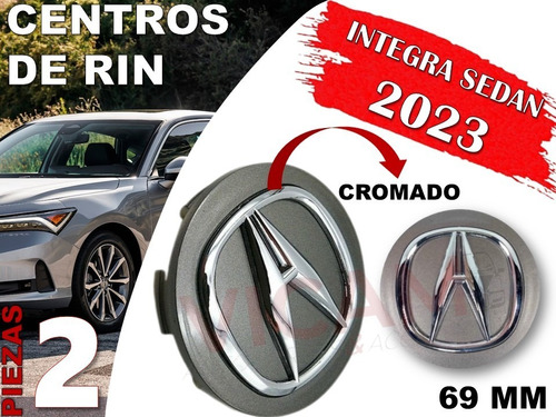 Par De Centros De Rin Acura Integra Sedan 2023 69mm Gris Osc Foto 2