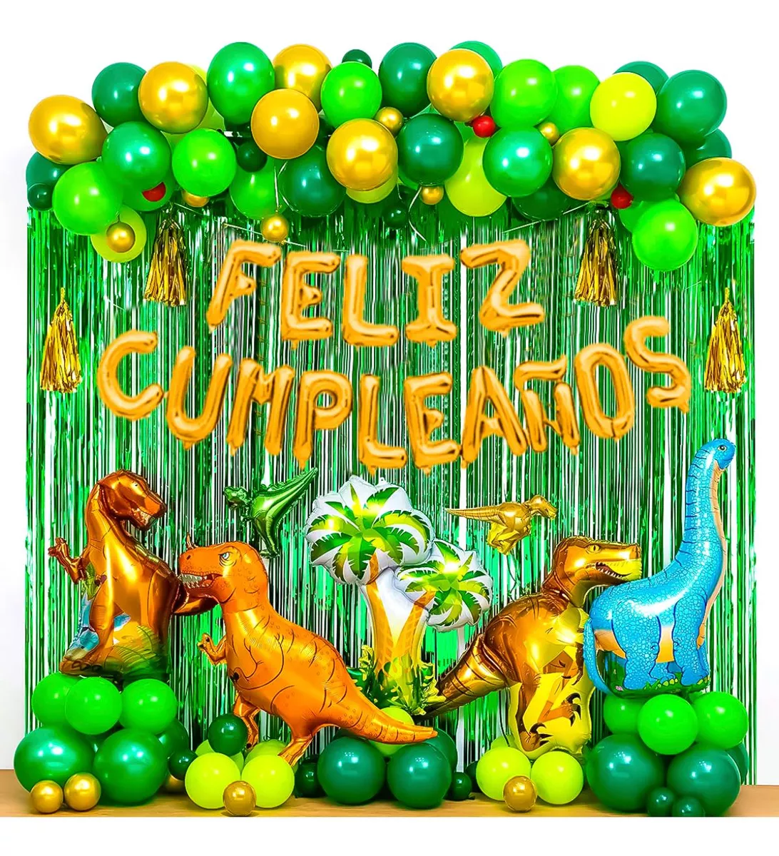 Set Globos N15 Dinosaurios Decoración Cumpleaños 113p El Rey