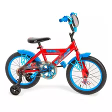 Bicicleta Infantil Infantil Huffy Marvel Spiderman R16 Frenos Caliper Y Contrapedal Color Rojo Con Ruedas De Entrenamiento