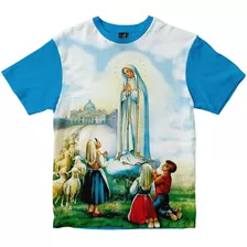 Camiseta Nossa Senhora De Fatima E Os Tres Pastores