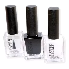 Pack Blanco + Negro + Brillo Esmalte Tradicional 