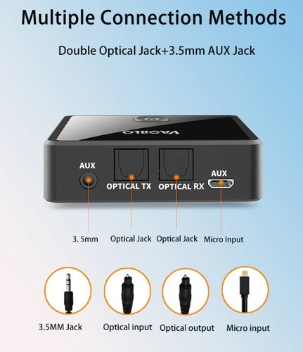 Transmisor y receptor de Audio Bluetooth 5,0, batería de 300Mah