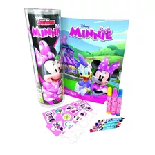 Tubo Histórias Disney Para Colorir Livro + Canetinhas