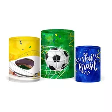 Trio Capas Cilindros Festa Futebol Veste Fácil C/ Elástico