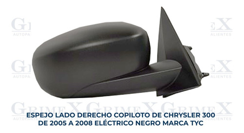 Espejo Chrysler 300 2005-2006-2007-2008 Electrico Negro Ore Foto 10