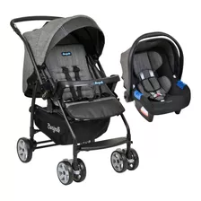 Carrinho De Bebê De Paseio Burigotto Rio K Travel System Mesclado-preto Com Chassi De Cor Preto