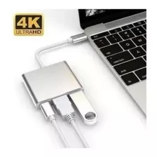 Adaptador Cab Tipo C Para Hdmi 4k Usb 3.0 Hub Macbook Air P 