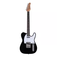 Guitarra Eléctrica Jay Turser Lt Series Jt-lt Telecaster De Aliso Black Brillante Con Diapasón De Palo De Rosa