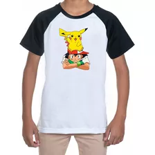 Camiseta Infantil Camisa Pokemon Pikachu Moda Anime Promoção
