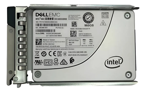 Ssd Servidor Dell 960gb Sata 6gb R240 R340 R360 R440 Cinza