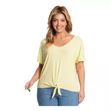 Blusa Feminina Plus Size Decote V Secret Glam Verde