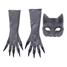 Disfraces De Gato De Halloween Para Mujer Máscara Y Guantes