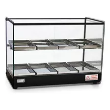 Estufa Vitrine Quadrada Dupla Led Salgado 8 Bandeja Evr Titã 220v