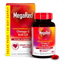 Aceite De Krill Omega-3 Ultra Fuerte De 1000 Mg De Megared: 