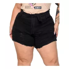 Short Jeans Feminino Plus Size Com Lycra 44/54