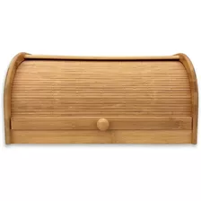 Porta Pães Com Tampa Retrátil De Bambu Ecokitchen Mimo Style Cor Marrom