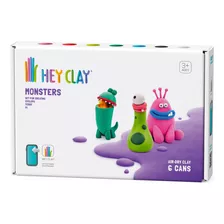 Set Masa Moldeable Hey Clay Monstruos X 6 Envases