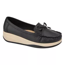 Mocasin Plataforma Shosh Negro Para Mujer 4206