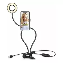 Aro Luz Selfie Flexible Led Pinza Portatil Mesa Flash Clip