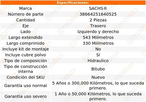 Set 2 Amortiguadores Tra Sachs Charger V8 5.6l 70 Al 71 Foto 2