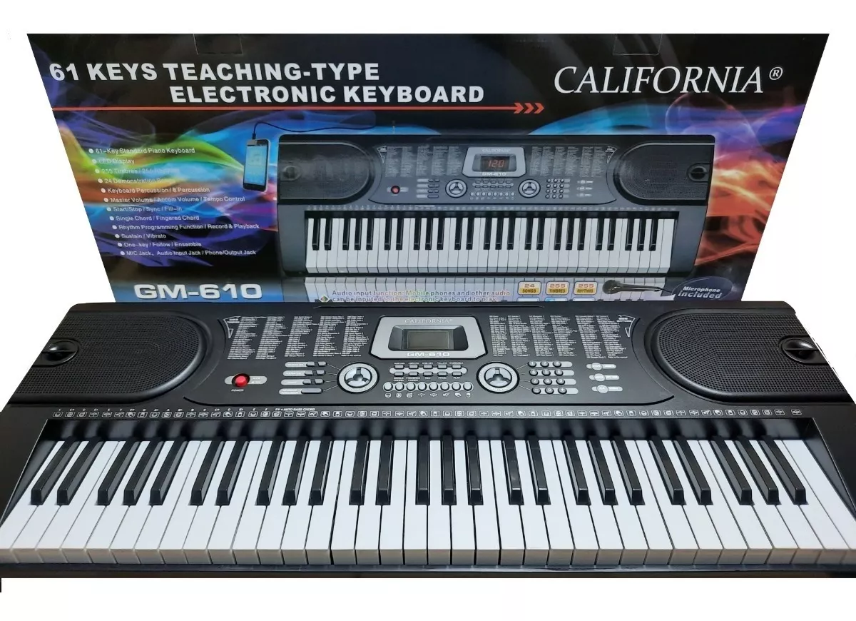 Teclado Organo Electronico 5/8 California Gm610 Mp3 +soporte