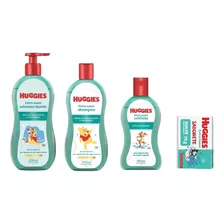 Kit Banho Huggies Baby Shampoo +colônia+ Sabonete Liq+barra