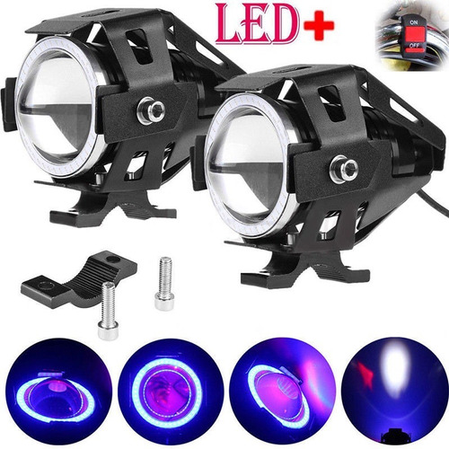 Par Faros Ojo Angel Led Foco Moto Exploradora Demonio Aux Foto 5