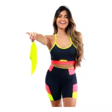 Conjunto Fitness Bicolor (bermuda+top Academia 10803/10809