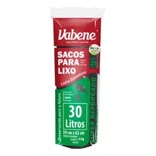 Saco De Lixo 30 Litros Preto Vabene Pacote 25 Un Reforçado