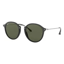 Lentes De Sol Round Fleck Black Silver Ray-ban Color G-15 Green Color De La Lente Green Color De La Varilla Silver/black Color Del Armazón Gloss Black