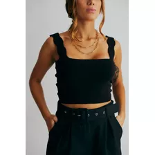 Blusinha Blusa Cropped Modal Top Alça Tricot Luxo