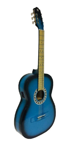 Guitarra Clásica Electroacústica Guitarras Valdez Ps900 Azul Y Negra
