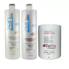 Plastica Dos Fios Zen Hair Coco E Queratina + Zen Tox 3x1