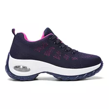 Tenis Negros Para Mujer Plataforma Comodos Running Noihzaf