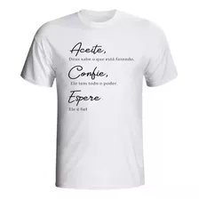 Camiseta Personalizada Evangélica Aceite, Confie E Espere