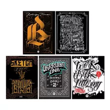 Sketchbooks Lettering Para Tatuagem - Kit Com 6 Livros