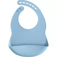 Babador Liso Azul Pega Migalhas Em Silicone 15639 - Buba Tamanho 3 Meses