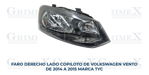 Faro Volkswagen Vento 2014-14-2015-15 Tyc Ore Foto 10
