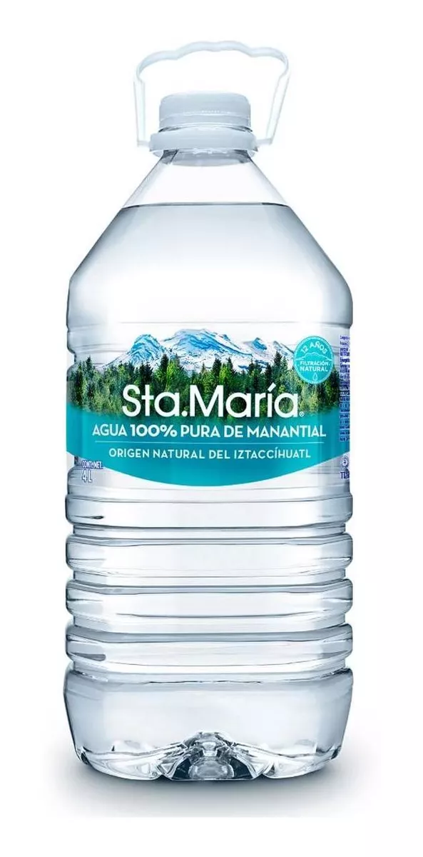 Agua De Manantial Sta. María Botella 4l