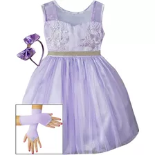 Vestido Infantil Floral Rose Princesa Realeza Com Tiara