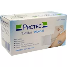 Toallita Con Alcohol Protec Con 100 Piezas Sobre Individual