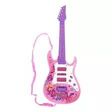 Guitarra Infantil Elétrica Luz E Som Musica Cor: Rosa